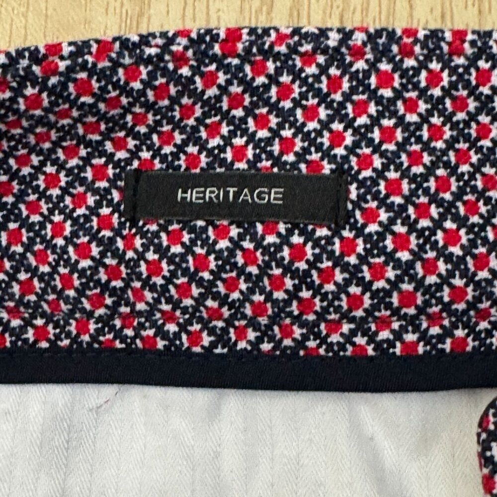 Talbots Heritage Diamond Geometric Print Straight-Leg Dress Pants 12 Red Blue - Picture 13 of 15